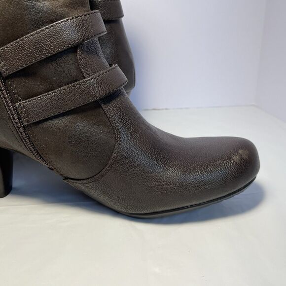 Baretraps Sela Brown Straps Zip Ankle Heel Booties Women's Size 10M - Picture 12 of 16